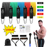 16 PCS Resistance Band Set: Home Gym Fitness Training