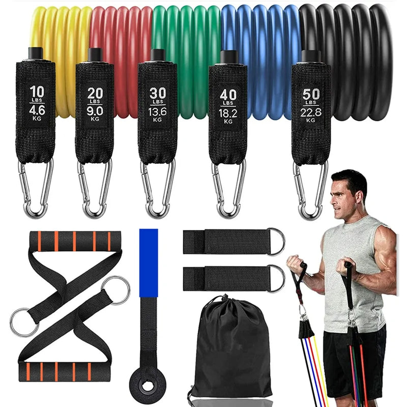 16 PCS Resistance Band Set: Home Gym Fitness Training