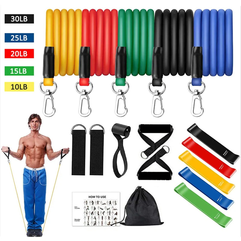 16 PCS Resistance Band Set: Home Gym Fitness Training